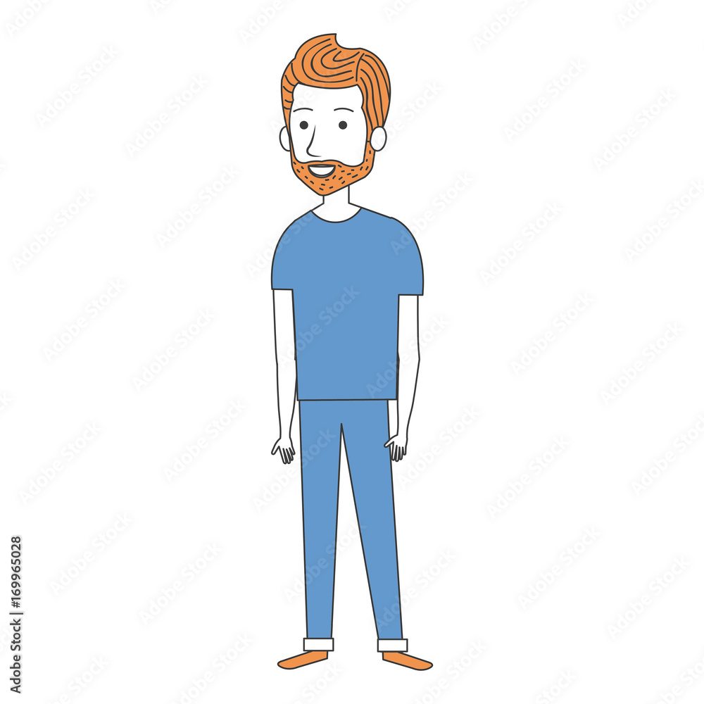 young man avatar character vector illustration design