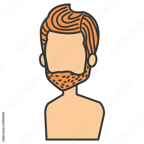 young man shirtless avatar character vector illustration design