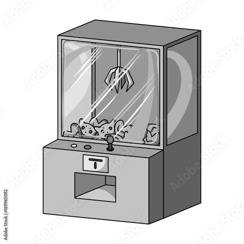 Game terminal with toys. Terminal single icon in monochrome style isometric vector symbol stock illustration web.