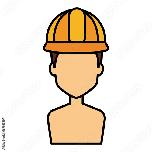 repairman builder shirtless avatar character vector illustration design