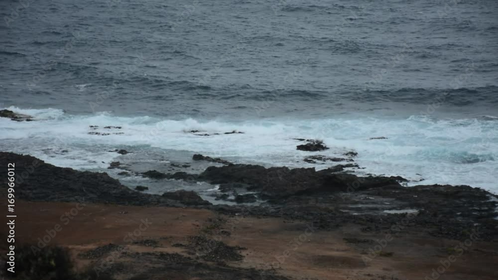 Video de paisaje canario desde altura alta de montañas con mar Video de paisaje canario desde altura alta de montañas con mar