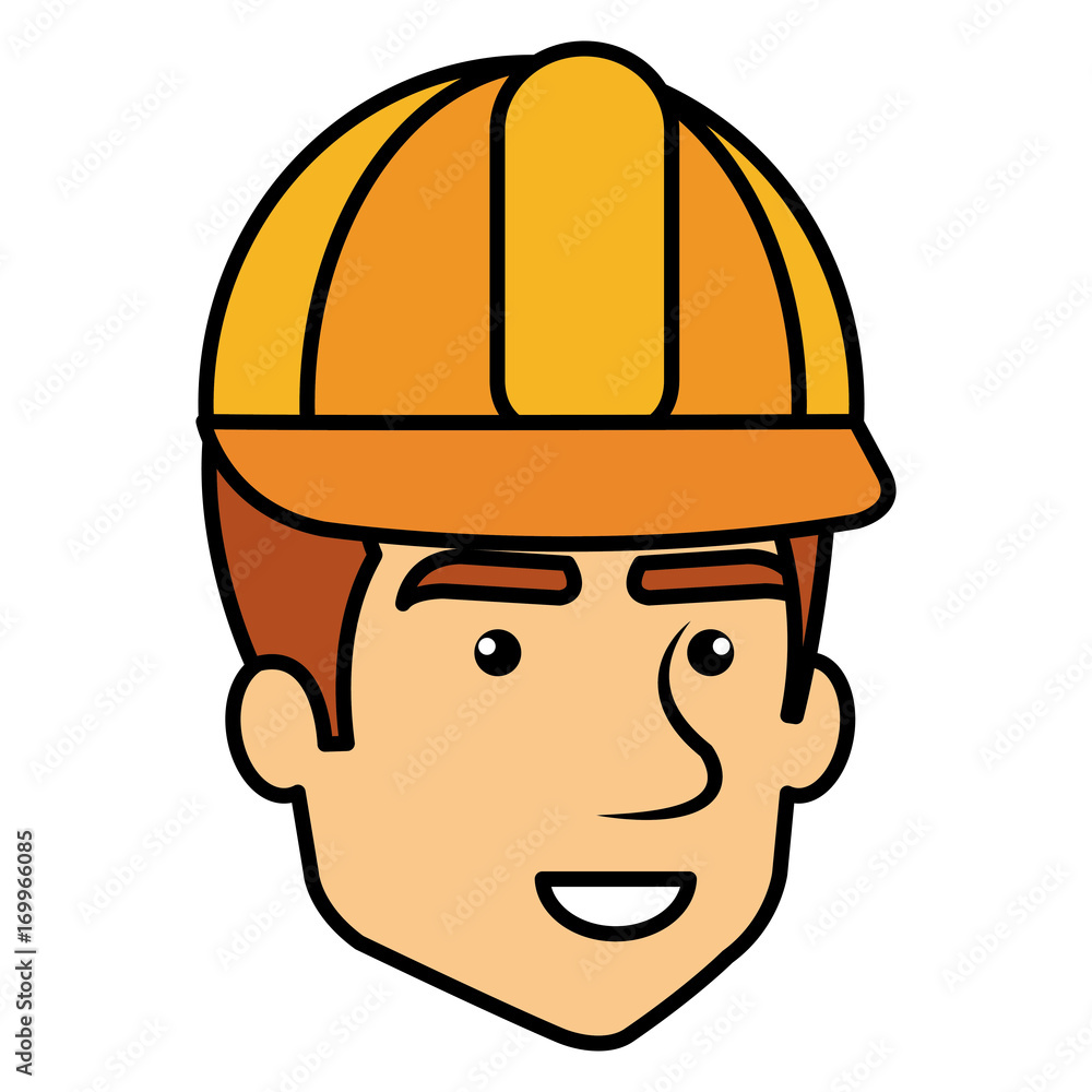 repairman builder head avatar character vector illustration design repairman builder head avatar character vector illustration design