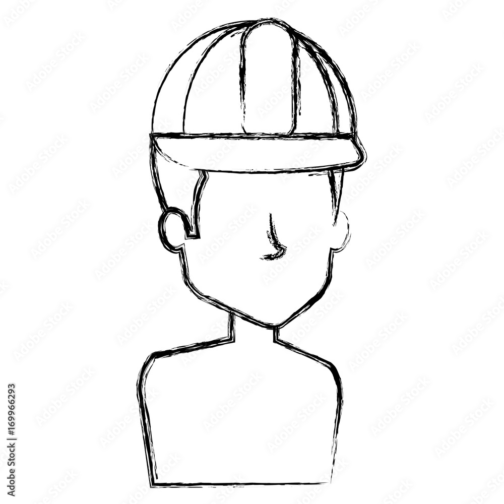 repairman builder shirtless avatar character vector illustration design