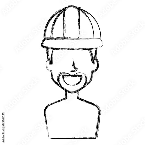 repairman builder shirtless avatar character vector illustration design