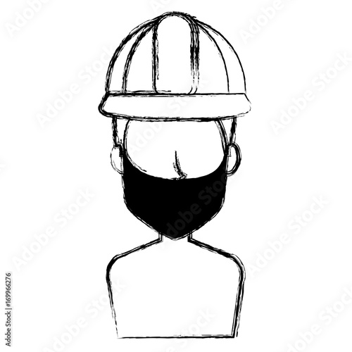 repairman builder shirtless avatar character vector illustration design