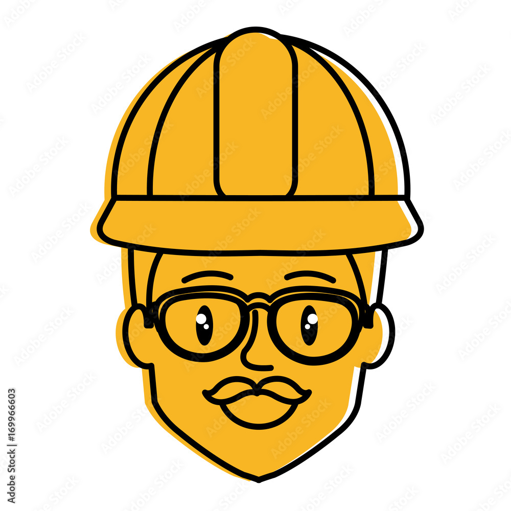 repairman builder head avatar character vector illustration design repairman builder head avatar character vector illustration design