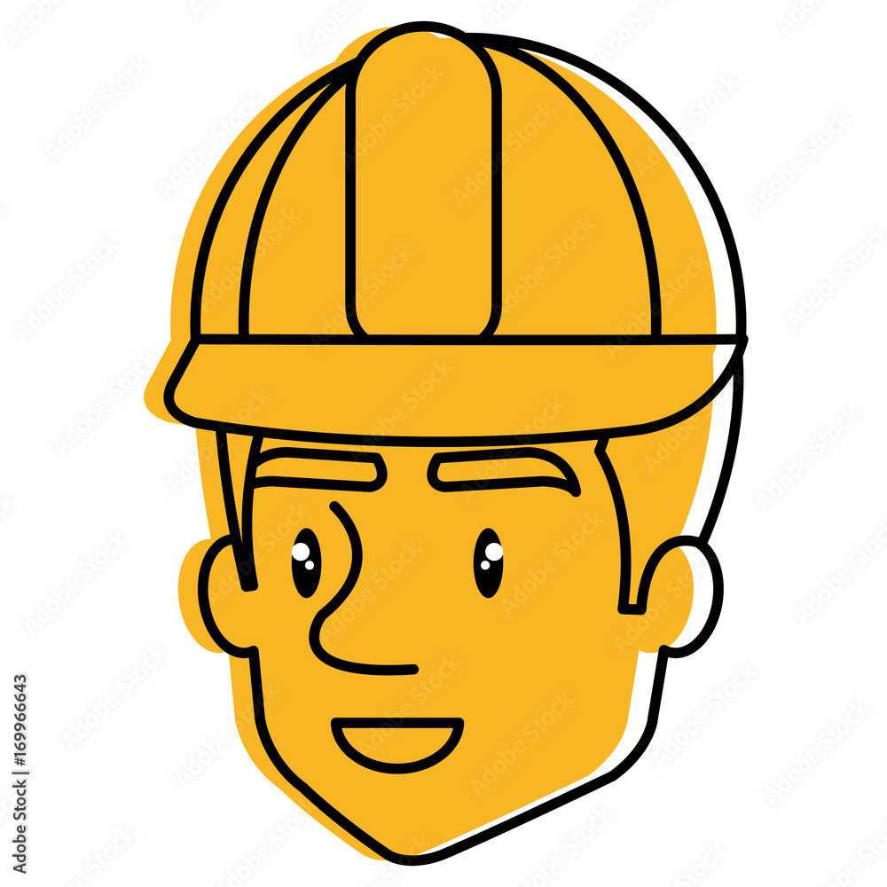 repairman builder head avatar character vector illustration design repairman builder head avatar character vector illustration design