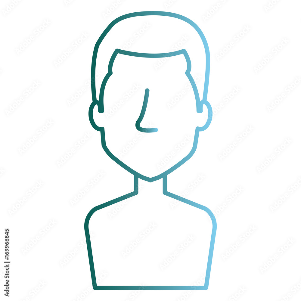 young man shirtless avatar character vector illustration design