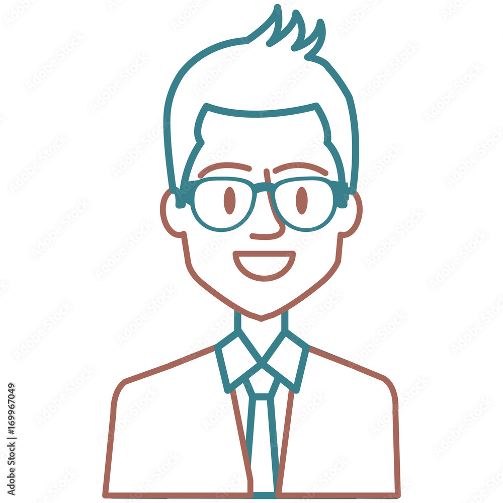 elegant businessman avatar character vector illustration design