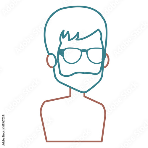 young man shirtless avatar character vector illustration design
