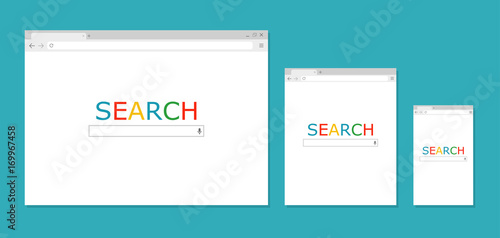Browser window. Search. Browser in flat style. Vector illustration photo