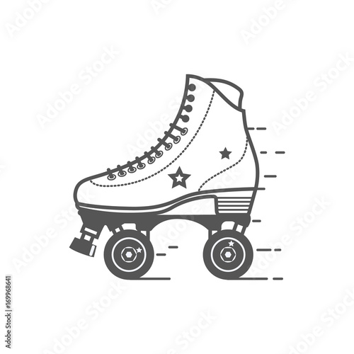 Roller skate icon. Flat vector related icon for web and mobile applications. It can be used as - logo, pictogram, icon, infographic element. Flat vector Illustration. photo