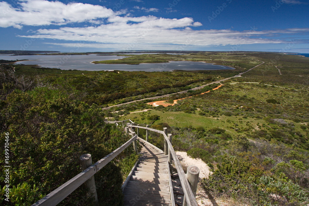 Blick aus Prospect Hill auf Kangaroo Island in Australien Blick aus Prospect Hill auf Kangaroo Island in Australien