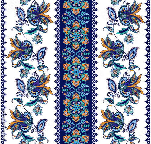 Flower borders with fantastic flowers. Vintage flowers backgrounds and borders.