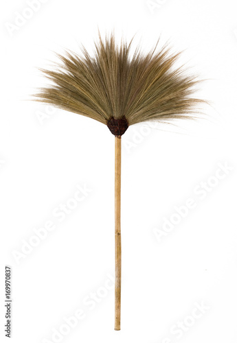 grass broom on isolated background.