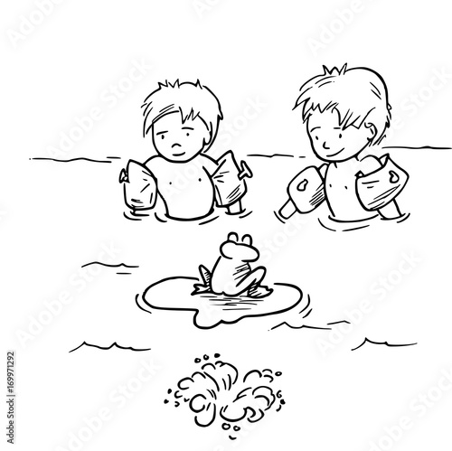 Kinderen spelen in het water