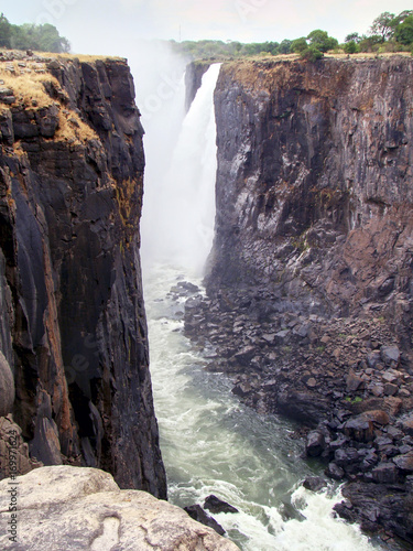 view in the canyon of the victorian falls