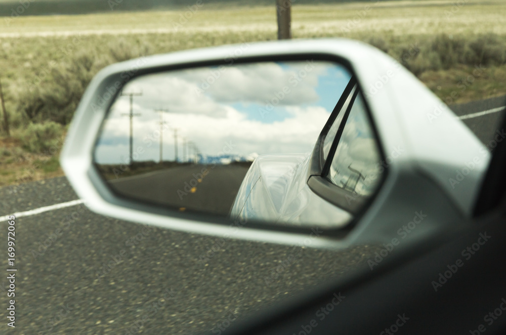 View of Vehicle Side Mirror