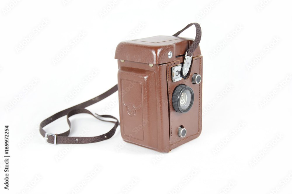 Vintage Camera Box in Leather Case