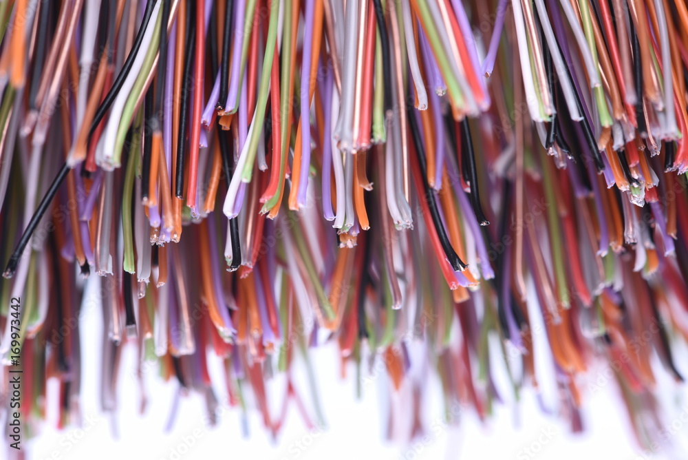 Electrical cables with selected focus closeup Electrical cables with selected focus closeup