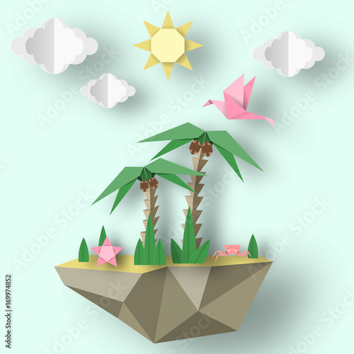 Summer Origami Art Applique.
