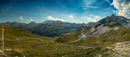 Central Eastern Alps - Austria-panorama view with the most beautiful alpine road in Austria-Großglockner photo