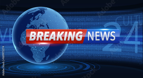 vector illustration of breaking news background with planet