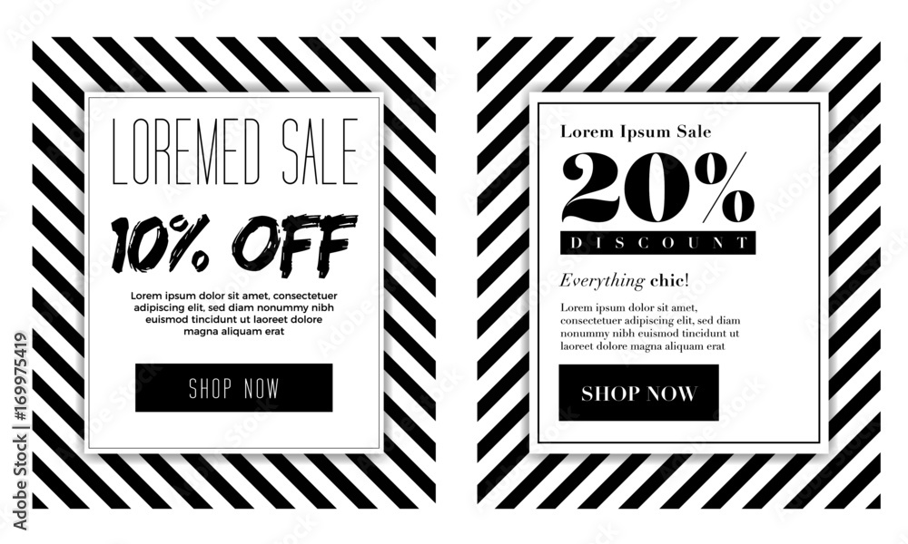 Seasonal sale background with elegant black and white colour. Vector illustration template, banners, Wallpaper, flyers, invitation, posters, brochure, voucher discount. Up to 10% off. 20% discount