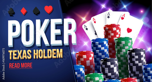 vector illustration of casino chips, cards and place for text poker club texas holdem