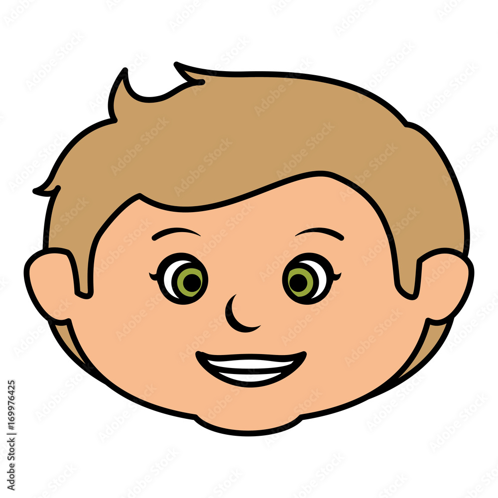 cute little boy head character vector illustration design cute little boy head character vector illustration design