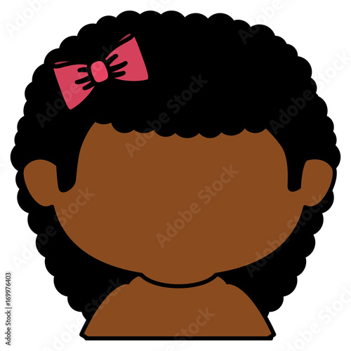 black little girl shirtless character vector illustration design