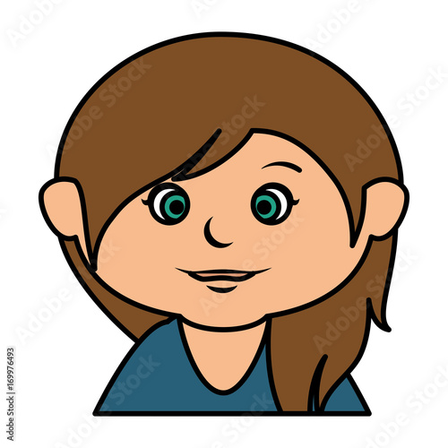 cute little girl character vector illustration design