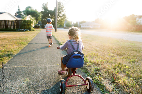 children riding bikes