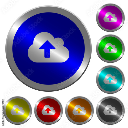 Cloud upload luminous coin-like round color buttons