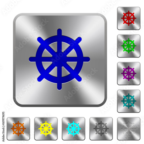 Steering wheel rounded square steel buttons