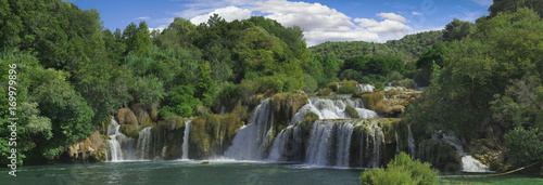 Fototapeta Naklejka Na Ścianę i Meble -  Krka River Waterfall Panorama