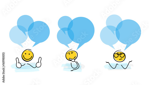 Figurren mit Sprechblasen