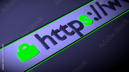 Secure https internet connection dark browser bar photo