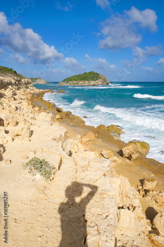 Obraz na płótnie Half Moon Bay Atlantic Ocean coast - Caribbean tropical island - Saint John's - Antigua and Barbuda w salonie