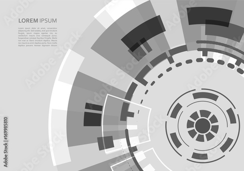 Brochure with abstract round background. Technology and industry design
