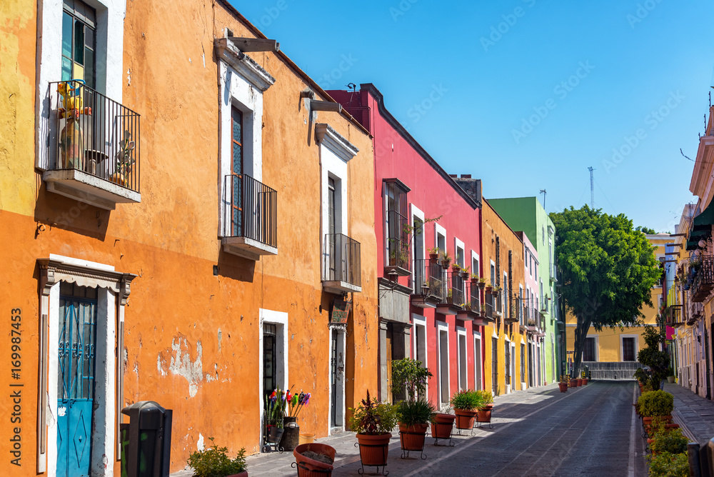 Colorful Street in Puebla