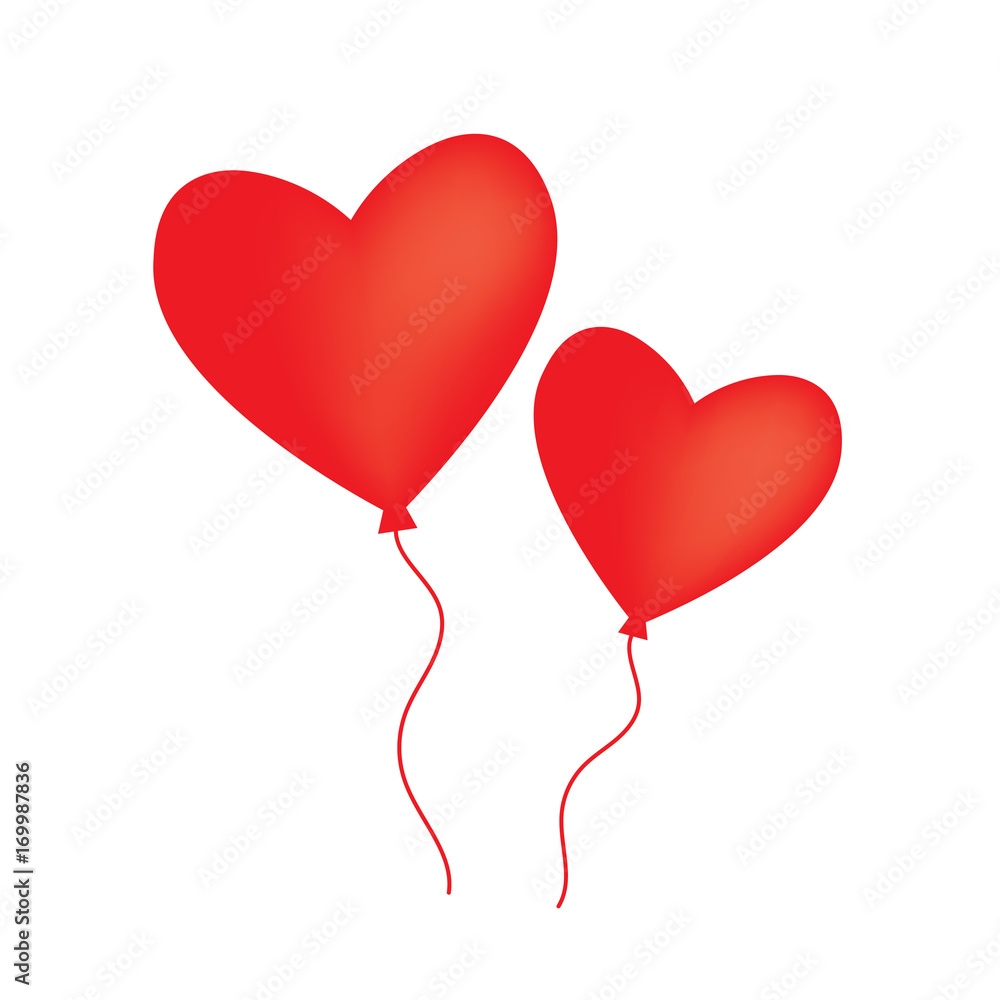 heart shaped balloon on white background