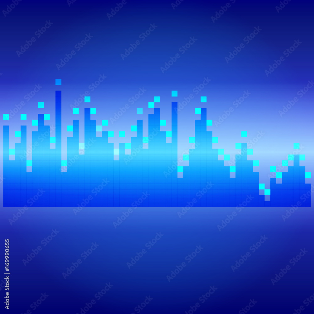 Abstract Blue Hi Technology Graphic Equalizer Vector Background