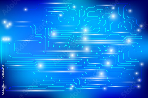 Abstract Hi Tech Blue Circuit Board Pattern Innovation Idea Concept Vector Background