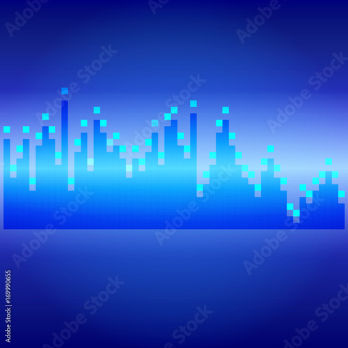 Abstract Blue Hi Technology Graphic Equalizer Vector Background