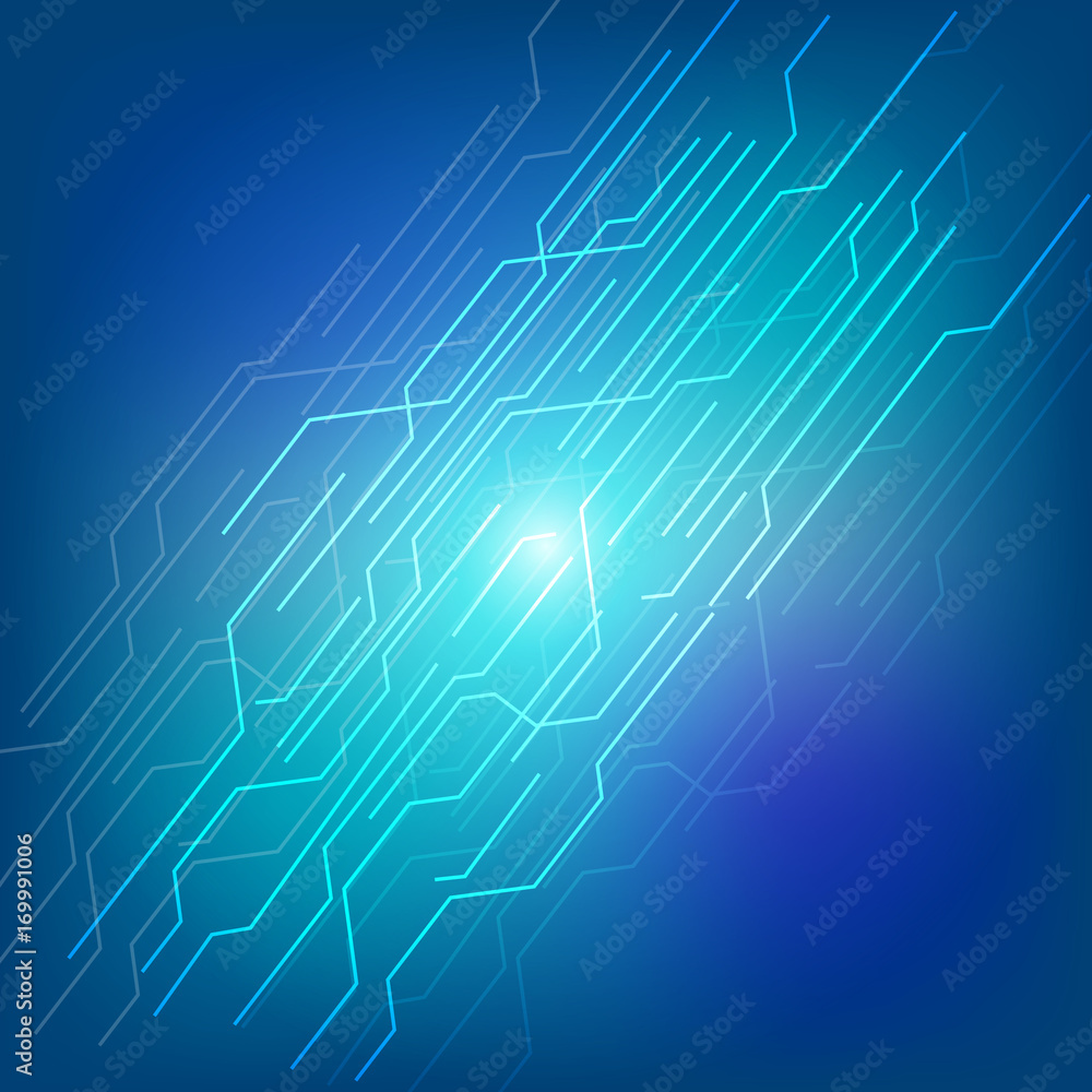 Abstract Blue Hi Technology Line Communication Idea Concept Vector Background