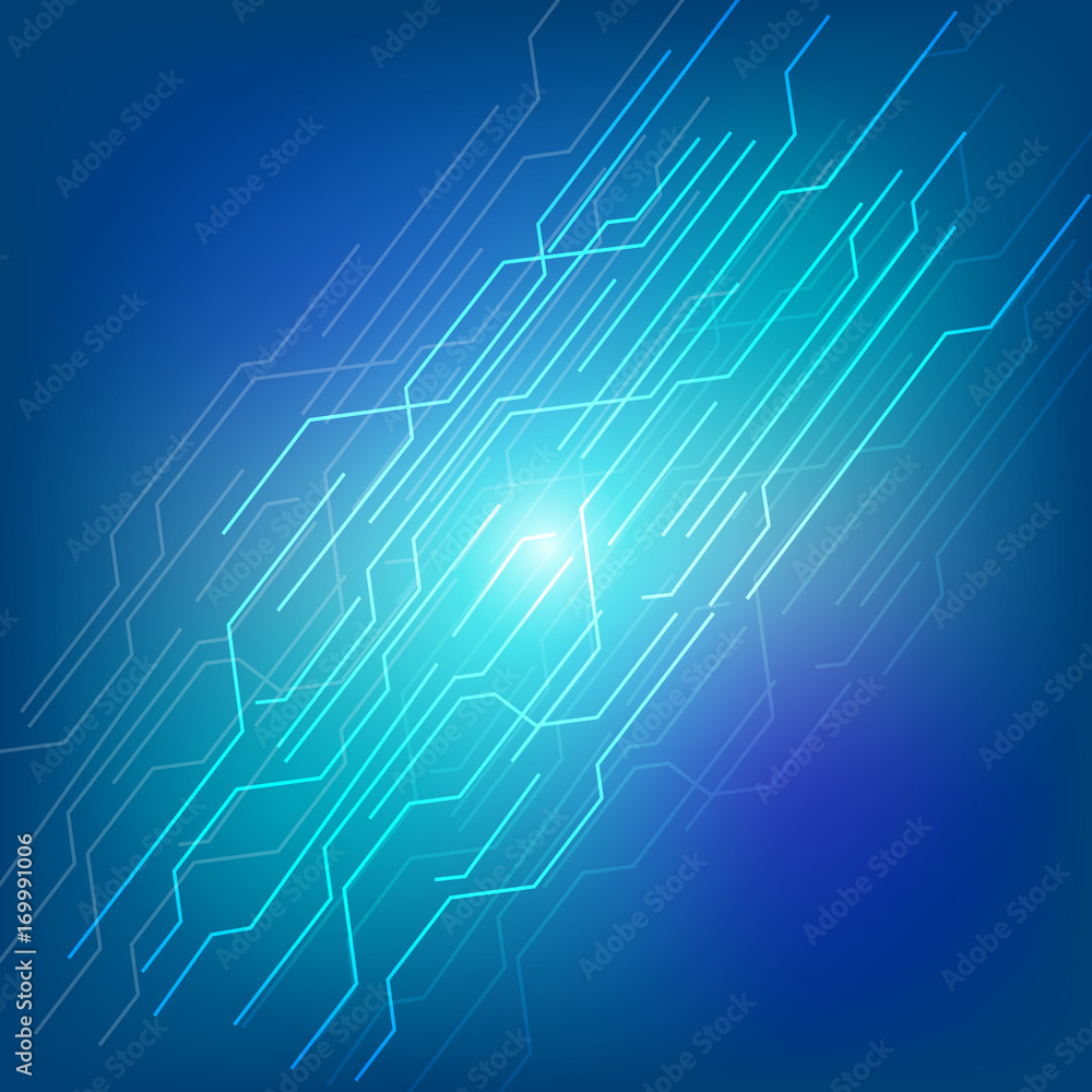 Fototapeta premium Abstract Blue Hi Technology Line Communication Idea Concept Vector Background