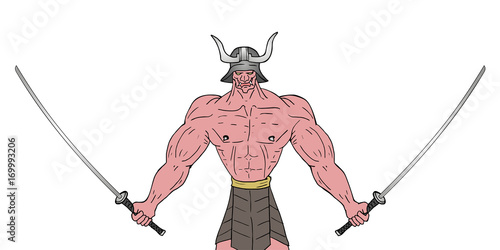 Asian warrior illustration