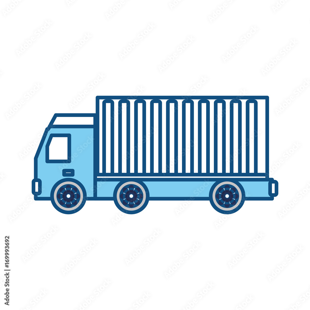 cargo truck icon over white background vector illustration