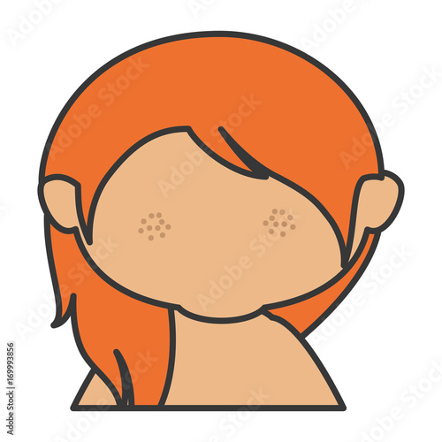 cute little girl shirtless character vector illustration design